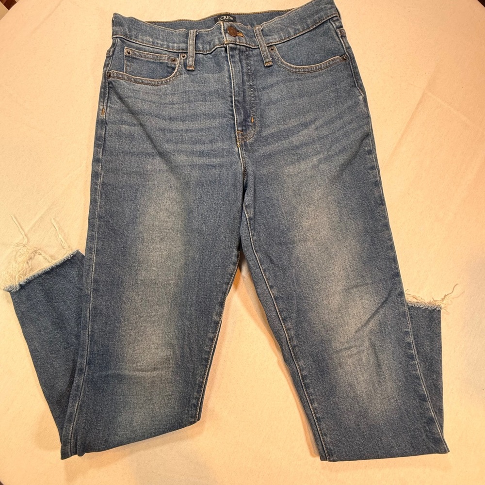 J.Crew Jeans Women 27x26 Blue 10" High-Rise Skinny Raw Hem Minimalist Preppy